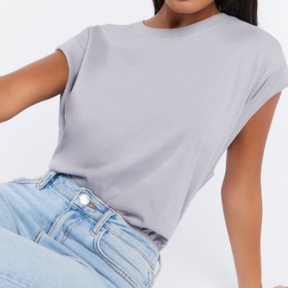 Forever 21 NWOT Cotton Muscle Tee Shirt T-Shirt Grey